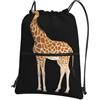 YYHHAOFA Zaino con cerniera e coulisse con stampa giraffa maculata - Borsa da palestra leggera impermeabile con tasca frontale per viaggi, sport e yoga