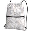 WHJDPP Zaino con cerniera e coulisse con stampa di sfondo in marmo oro rosa - Borsa sportiva leggera impermeabile con tasca frontale e organizer interno - ideale per viaggi, yoga ed escursioni