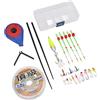 HUSHUI Mini Kit Canna da Pesca Sul Ghiaccio Accessori da Pesca Portatili Leggeri per Laghi, Fiumi e Oceani 105 G (Blu)