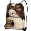 HJFCZH Zaino con stampa di barboncini francesi, con chiusura lampo, ultra resistente, impermeabile, per viaggi e sport, leggero e pieghevole