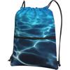 WHJDPP Blue Deep Ocean Prints, zaino con cerniera e coulisse, leggero, impermeabile, con tasca frontale e organizer interno, ideale per viaggi, yoga ed escursioni