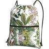 YYHHAOFA Zaino con cerniera e coulisse con stampa di pappagalli tropicali e foglie, borsa da viaggio impermeabile con tasca frontale e organizer interno
