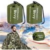 Mitening Sacco a Pelo d'Emergenza, Coperta di Sopravvivenza Riutilizzabile, Coperta di Isolamento Termico di Primo Soccorso, Esterno Camuffare Interno Rinfrangente, per Outdoor Campeggio Trekking Viaggiar