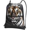 HJFCZH Tiger at rest Prints, zaino con coulisse e cerniera, ultra resistente, impermeabile, per viaggi e sport, custodia leggera e pieghevole