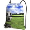YYHHAOFA Zaino con cerniera e coulisse con stampa di sfondo pallone da calcio, leggero, impermeabile, con tasca frontale, per viaggi, sport e yoga