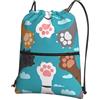 YYHHAOFA Cat Paws, zaino con coulisse e cerniera, leggero, impermeabile, con tasca frontale, per viaggi, sport e yoga