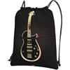 YYHHAOFA Zaino con cerniera e coulisse con stampa di chitarra, impermeabile, da viaggio, con tasca frontale e organizer interno