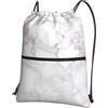 YYHHAOFA Zaino con cerniera e coulisse con stampa in marmo bianco e oro rosa, leggero e impermeabile, con tasca frontale, per viaggi, sport e yoga