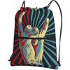 YYHHAOFA Rock and Roll Prints, zaino con coulisse e cerniera, leggero, impermeabile, con tasca frontale, per viaggi, sport e yoga