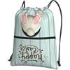 WHJDPP Happy Easter Eggs Bunny Tail Prints Zaino con cerniera e coulisse, leggero, impermeabile, con tasca frontale e organizer interno, ideale per viaggi, yoga ed escursionismo
