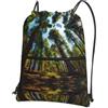 HJFCZH Nature Cedar Prints, zaino con cerniera e coulisse, ultra resistente, impermeabile, per viaggi e sport, custodia leggera e pieghevole