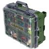 Generic Custodia da Pesca Impermeabile Scatola da Pesca Rigida Valigetta Attrezzatura Organizer Esche con Chiusura Sicura Protezione Durante il Trasporto Adatta a Uscite Weekend Lago, Array, Verde