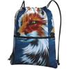 WHJDPP Fox Painted Art Prints, zaino con cerniera e coulisse, leggero, impermeabile, con tasca frontale e organizer interno, ideale per viaggi, yoga ed escursioni