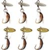 Generisch Esche da pesca in acqua salata, 6 pezzi, girevoli, lucide, realistiche | Set di esche da pesca con spinnerbaits per esterni, lago, fiume, mare, laghetto, barca, riva, trota, pesce, crappie