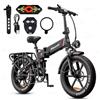 Miyazaki Bicicletta Elettrica Pieghevole per Adulti, Telaio in Alluminio Aerospaziale, Motore Brushless, Ebike Pieghevole con Batteria Removibile da 48V 14Ah, Pneumatici Fat da 20x4.0