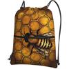 HJFCZH Bee Honeybee Prints, zaino con cerniera e coulisse, ultra resistente, impermeabile, per viaggi e sport, custodia leggera e pieghevole