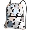 HJFCZH Cow Collection - Zaino con cerniera e coulisse, ultra resistente, impermeabile, per viaggi e sport, leggero e pieghevole