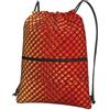 WHJDPP Zaino con cerniera e coulisse con stampa a squame di pesce rosso, leggero, impermeabile, con tasca frontale e organizer interno, ideale per viaggi, yoga ed escursionismo