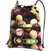 HJFCZH Chocolate Prints, zaino con cerniera e coulisse, ultra resistente, impermeabile, per viaggi e sport, custodia leggera e pieghevole