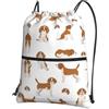 YYHHAOFA Beagle Dog Prints, zaino con cerniera e coulisse, leggero, impermeabile, con tasca frontale, per viaggi, sport e yoga