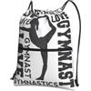 HJFCZH Love Gymnastics - Zaino con cerniera e coulisse, ultra resistente, impermeabile, per viaggi e sport, custodia leggera e pieghevole