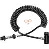 Culnflun Tubo a Spirale remota per Paintball con valvola di Collegamento del Cilindro, Linea d'Aria ad Alto Flusso per Serbatoi CO2 e HPA 3000/4500 PSI, Adattatore a sgancio