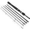 TOYANDONA Canna da Pesca Dritta a 6 Sezioni 2,1m in Carbonio | Acqua Interna e Salata, Spinning Azione Rapida, 7 Guide, Nero, 125g
