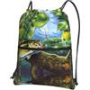 HJFCZH Bass fish Prints, zaino con cerniera e coulisse, ultra resistente, impermeabile, per viaggi e sport, custodia leggera e pieghevole