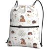 YYHHAOFA Nature Lovely Hedgehog Lovers - Zaino con coulisse e cerniera, leggero, impermeabile, con tasca frontale, per viaggi, sport e yoga