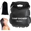 Generic Borsa da doccia solare da 20 l, portatile, per esterni, 55,2 x 48 cm, borsa per il lavaggio solare con tubo e ugello, per viaggi, spiaggia, escursionismo, nuoto, zaino in spalla e attrezzatura da