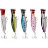 Gokeet Esche da Pesca di Superficie - Popper - Confezione da Pesca per La Cattura / - Pesca nel Mare - 5 Pezzi - 12,5 Cm e 40 Grammi
