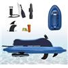 Durablesta Gommone Motorizzato 2 Posti con Vite Elettrica, Barca Gonfiabile Grande capacità per Adulti, Imbarcazione in PVC Robusto Anti-Capovolgimento per Mare Spiaggia e Lux Pool Party