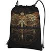 HJFCZH Dragonfly Prints, zaino con coulisse e cerniera, ultra resistente, impermeabile, per viaggi e sport, custodia leggera e pieghevole