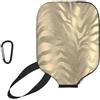 InOmak Safari Africano Oro Glamour Zebra Pelle Animale Seppia, Custodia Sportiva per Racchetta da Pickleball; Compatibile con Tutte Le Forme e Dimensioni di Racchetta.