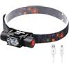 Dobufeet Faro ricaricabile 5 modalità e 160° regolabile impermeabile luminoso fari LED 2 perline faro da caccia attrezzatura per adulti e bambini.