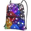 YYHHAOFA Games Dice Set Prints, zaino con cerniera e coulisse, leggero, impermeabile, con tasca frontale, per viaggi, sport e yoga