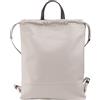 DUDU Zaino a Sacca in Pelle da Donna Sportivo di Moda Borsa Sacchetto con Coulisse e Spallacci Sottili in Pelle Perla