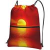 YYHHAOFA Red Sunrise Prints, zaino con cerniera e coulisse, impermeabile, da viaggio, con tasca frontale e organizer interno