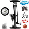 Ayxnzjsjm Pompa per Bicicletta con Manometro 160PSI/11Bar, Pompa da Pavimento Portatile con Presta & Schrader Valvole per Tutte Le Biciclette, Pompa Bici per Pneumatici Auto, Mountain Bike & Balls
