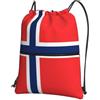 YYHHAOFA Zaino con stampa bandiera norvegese con cerniera e coulisse, borsa da viaggio impermeabile con tasca frontale e organizer interno