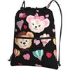 YYHHAOFA Two Monkeys Prints, zaino con coulisse e cerniera, leggero, impermeabile, con tasca frontale, per viaggi, sport e yoga