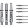 Target Darts PRO Grip Tag Shaft (9 Pack) Alberi Multipack, Accessori Professionali per Freccette, Set di Alberi per Freccette - Nero e Grigio, Lunghezza Corta (33,5 mm)