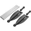 CORHAD Pagaia da Kayak in Lega di Alluminio Nero, Doppia Punta, Smontabile, Leggera e Facile da Assemblare, Accessorio per Rafting e Sport Acquatici, 210cm