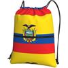 YYHHAOFA Zaino con cerniera e coulisse con stampa bandiera dell'Ecuador - Borsa da viaggio impermeabile con tasca frontale e organizer interno