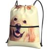 WHJDPP Lovely Golden Retriever Dog Prints Zaino con coulisse - leggero impermeabile borsa sportiva con tasca con cerniera - palestra, viaggi, yoga ed escursionismo