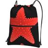 YYHHAOFA Zaino con cerniera e coulisse con stampa di stelle marine rosse - Borsa da palestra da viaggio impermeabile con tasca frontale e organizer interno
