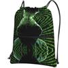 WHJDPP Hacker Attack Prints, zaino con coulisse e cerniera, leggero, impermeabile, con tasca frontale e organizer interno, ideale per viaggi, yoga ed escursionismo