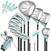 PGM Set di mazze da golf da donna con 12 mazze, 4 legni (#1, 3, 5, 4H), 7 ferri (#5, 6, 7, 8, 9, PW, SW) e 1 borsa da golf