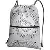 YYHHAOFA Music Note Wall Prints Zaino con cerniera e coulisse, leggero, impermeabile, con tasca frontale, per viaggi, sport e yoga