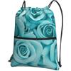 HJFCZH Zaino con cerniera e coulisse con stampa rosa turchese - Borsa da palestra ultra resistente all'acqua per viaggi e sport - Custodia leggera e pieghevole